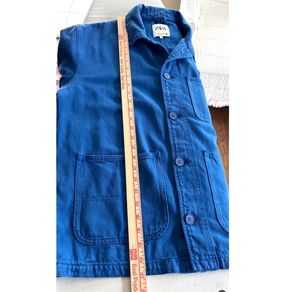 ZARA French Blue Cotton Chore Jacket - L - Picture 11 of 12